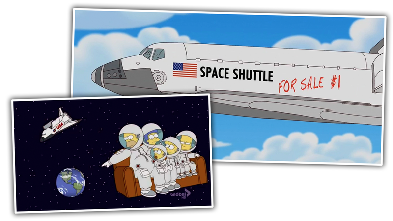 Illustration for article titled The Mystery Of The Space Shuttle In That Simpsons Episode Where Homer Went To Space